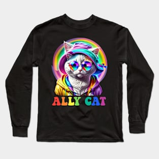 Cat Kitty Kitten LGBT Ally Pride Month Long Sleeve T-Shirt